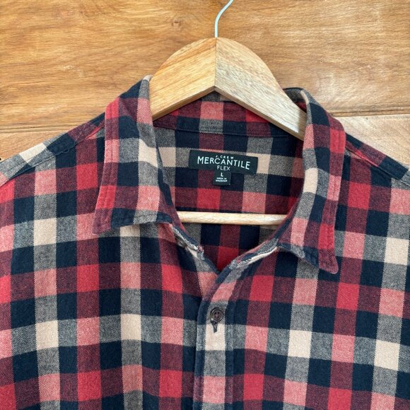 J.Crew Mercantile Flannel Shirt with Elbow Patches - Sz L - Picture 2 of 8